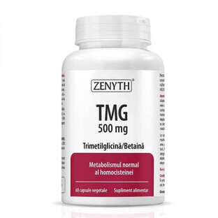 TMG, 500 mg, 60 capsules, Zenyth