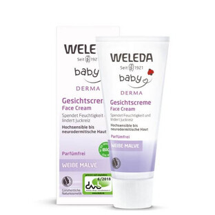 Face cream with white mallow Baby Derma, 50 ml, Weleda