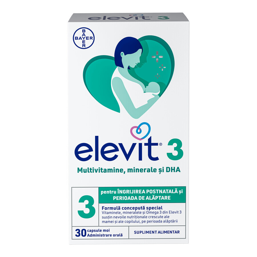Elevit 3 multivitamins for the postnatal and breastfeeding period, 30 capsules, Bayer