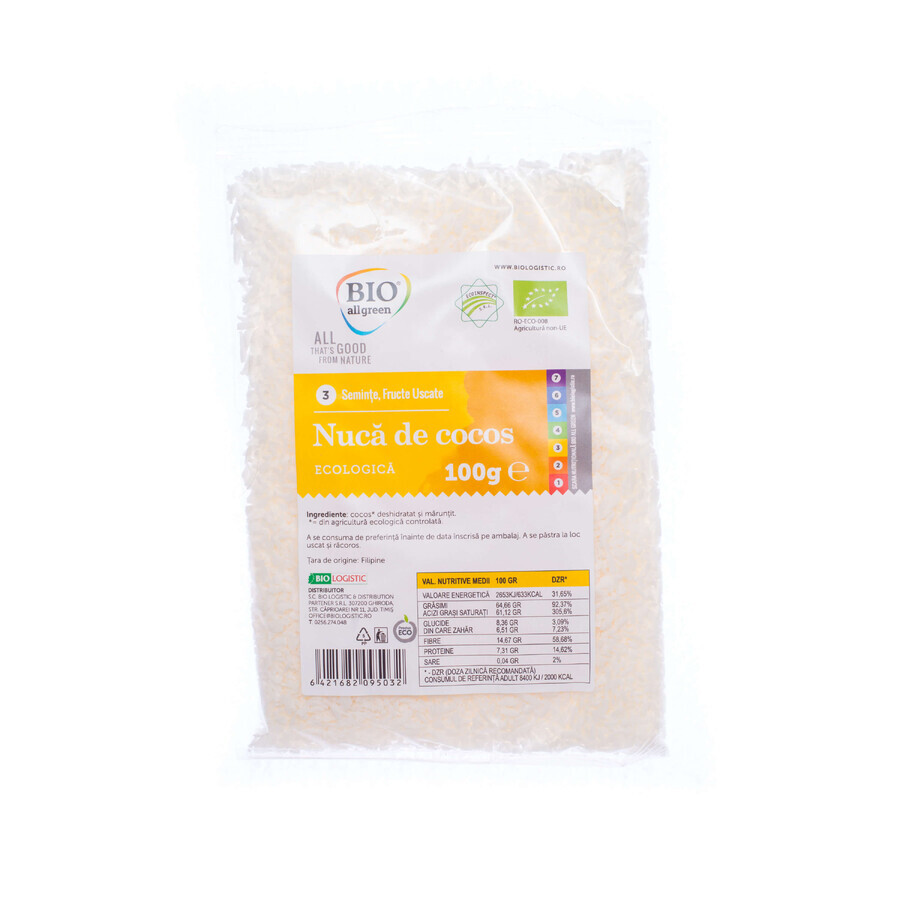 Organic Coconut, 100 g, Bio All Green