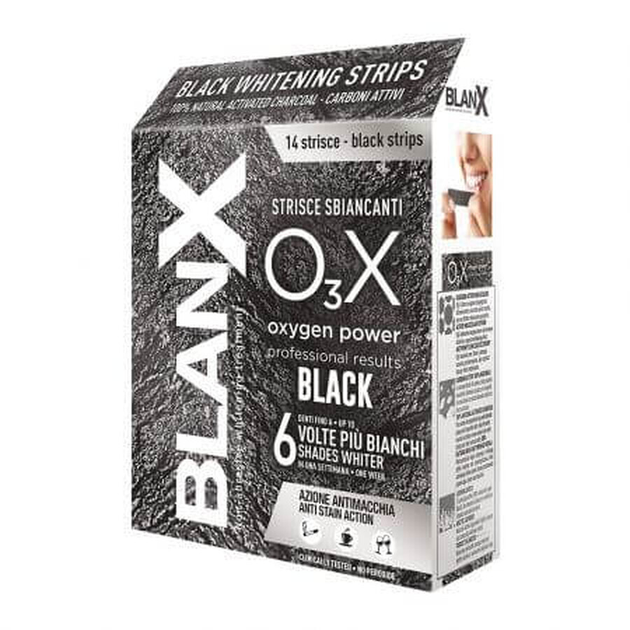 Tooth whitening strips with activated charcoal, 5x2 pieces, Blanx