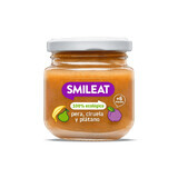 Piure Bio din pere, prune si banane, +6 luni, 130 g, Smileat