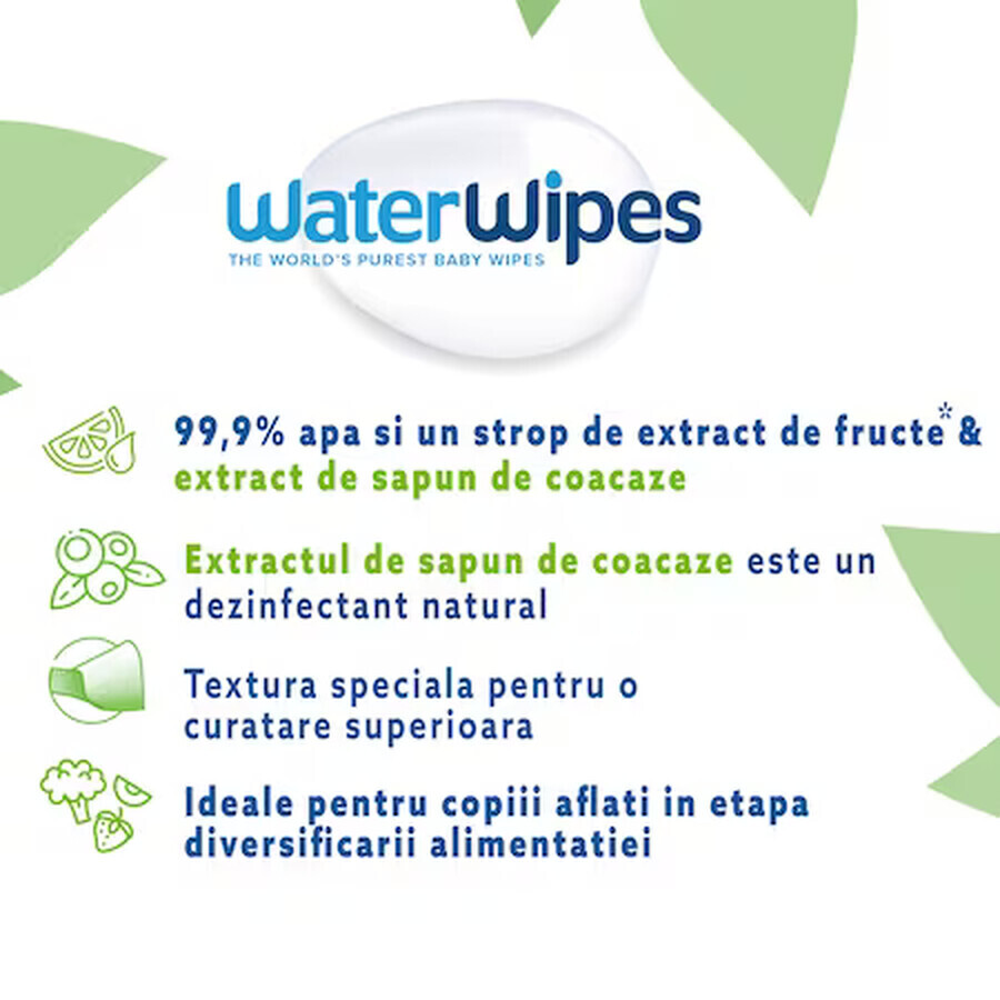 Toallitas húmedas WaterWipes Soapberry, 12 paquetes x 60 unidades, 720 unidades Toallitas húmedas WaterWipes Soapberry, 12 paquetes x 60 unidades, 720 unidades