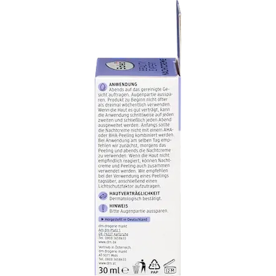 Balea Night Cream with retinol and bakuchiol, 30 ml