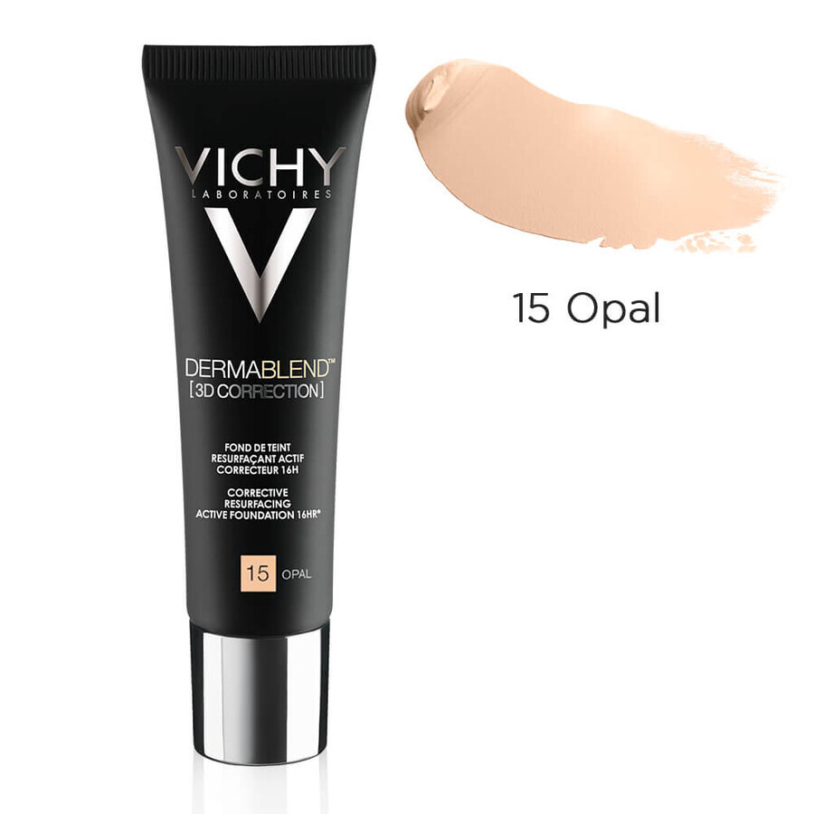 Vichy DermaBlend Levelling Foundation 16h 3D Correction, Shade 15 Opal, 30 ml, 