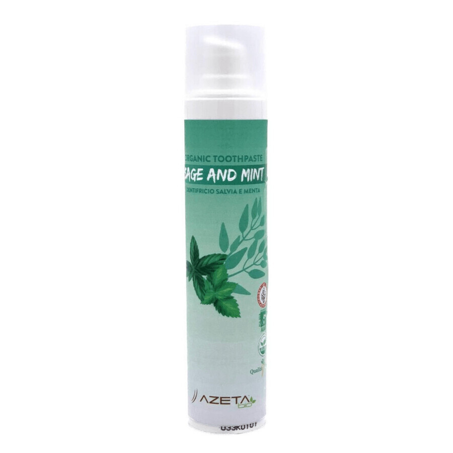 Organic toothpaste for adults with sage and mint, 50 ml, Azeta Bio