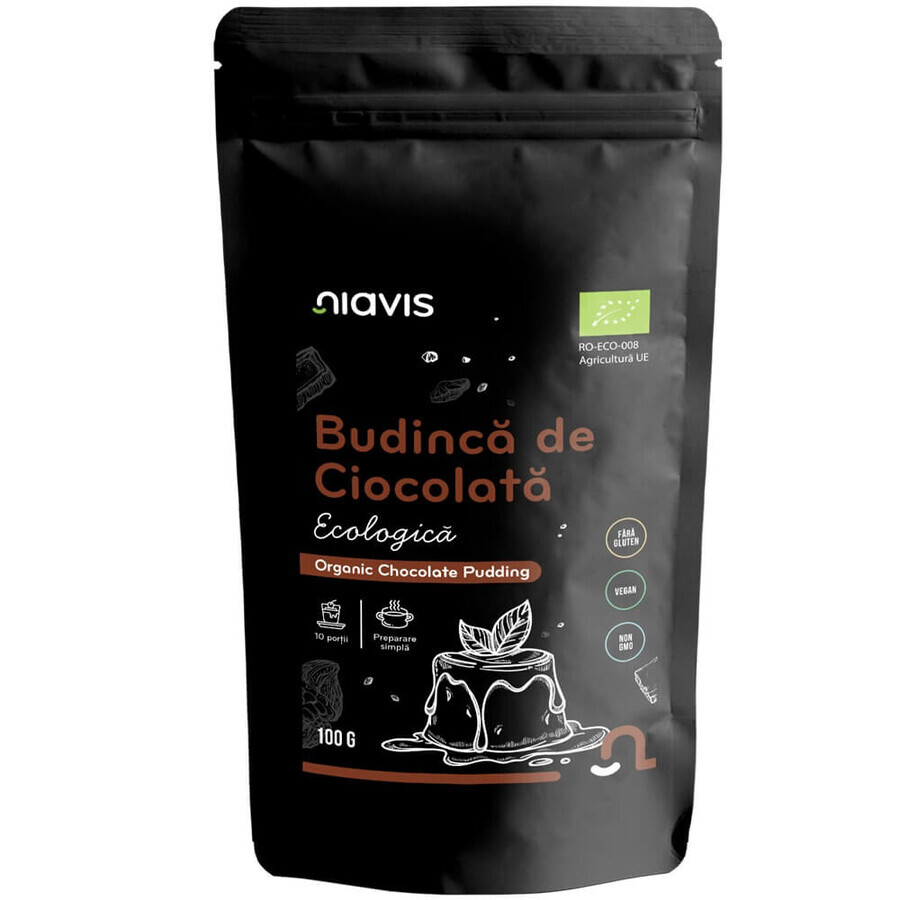 Organic gluten-free chocolate pudding, 100 g, Niavis
