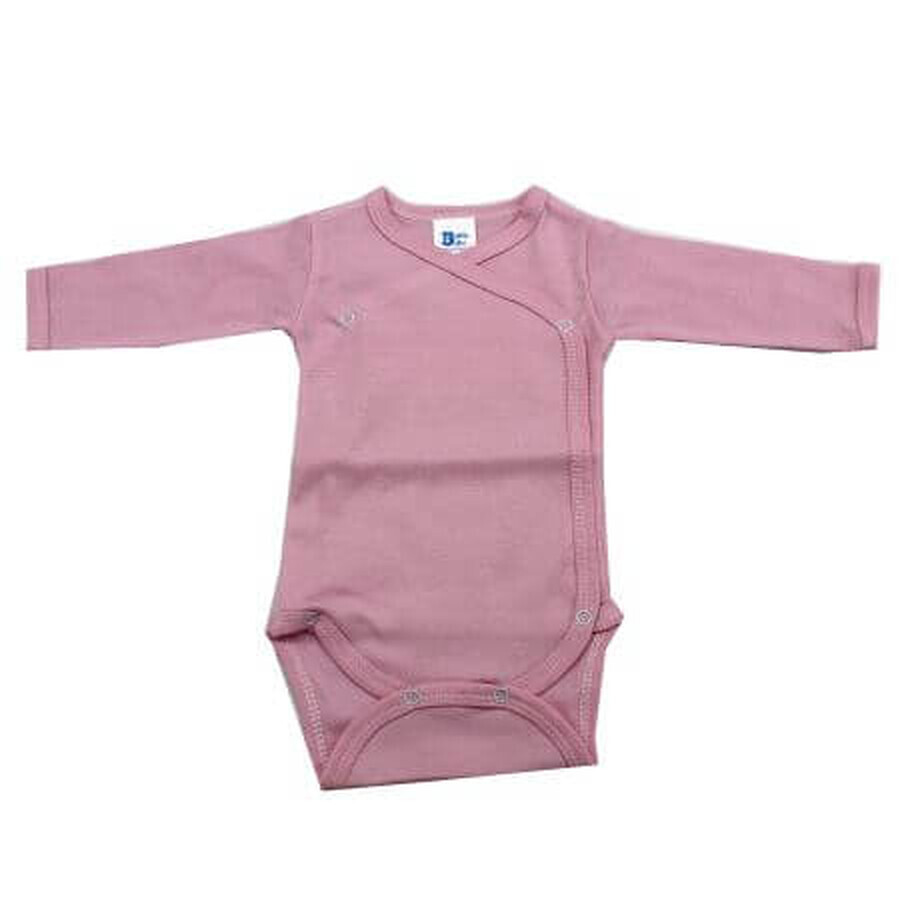 Rib long sleeve cotton bodysuit, 0-3 months, Pink, Baltic Bebe