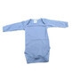 Cotton bodysuit with long rib sleeves, 3-6 months, Bleu, Baltic Bebe