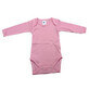 Rib long sleeve cotton bodysuit, 6-12 months, Pink, Baltic Baby