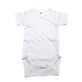 Rib cotton bodysuit with short sleeve, 0-3 months, White, Baltic Baby