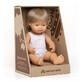 Dark blonde Caucasian boy doll, 38 cm, Miniland