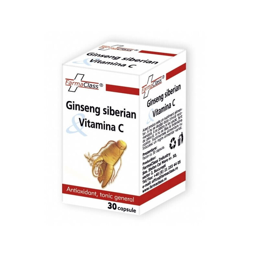 Siberian Ginseng &amp; Vitamin C, 30 capsules, FarmaClass