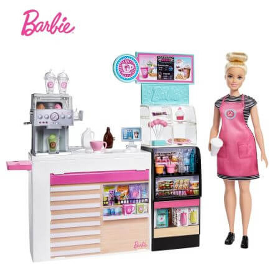 Café set with 20 accessories, Barbie