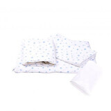 Bedding set 3 pieces + waterproof cover, 120x60 cm, Blue Stars, Fic Baby