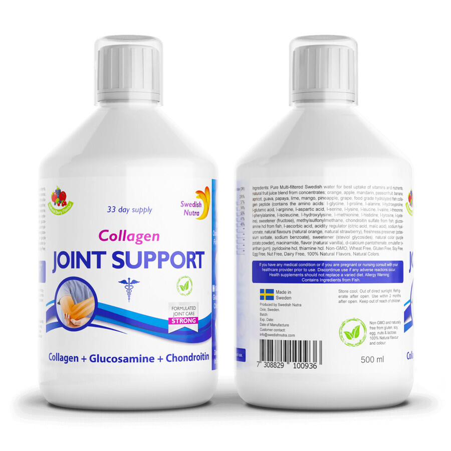 Joint Support Collagen Hydrolyzed Liquid Type 2, 5000 mg, 500 ml, Swedish Nutra
