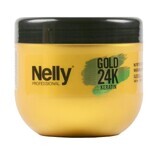 Voedend masker voor droog en vochtarm haar Goud 24K Keratine, 500 ml, Nelly Professional