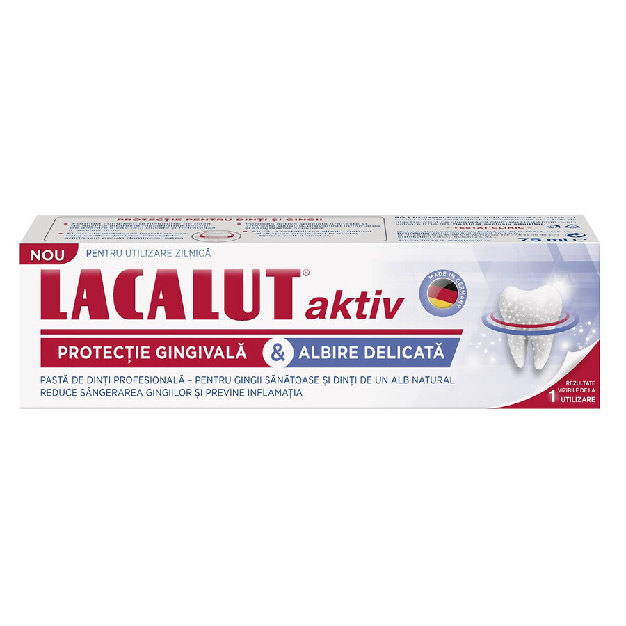 Lacalut Aktiv Toothpaste Gingival Protection and Gentle Whitening, 75 ml, Theiss Naturwaren