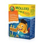 Omega-3 gummy fish with lemon and orange flavour, 36 jellies, Moller's Omega-3 gummy fish with lemon and orange flavour, 36 jellies, Moller's