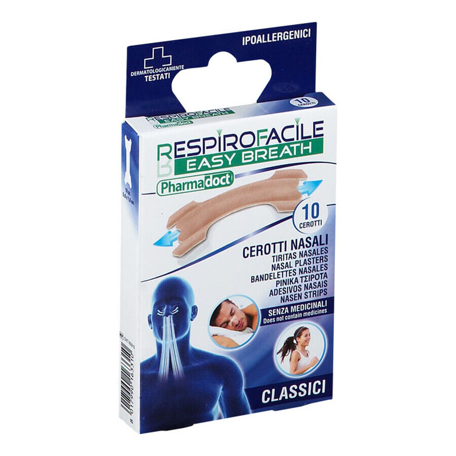 BREATHE EASY Cerotti nasali, 10 pezzi, Eurosirel