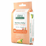 Bamboo fiber wet wipes for cleaning soothers and toys, 30 pieces, Aleva Naturals