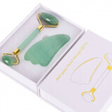 Double jade roller and Gua Sha set for Pure facial massage, Aqua Publis