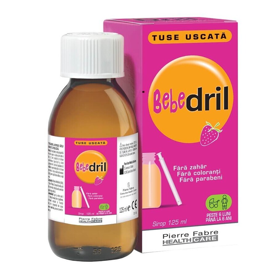 Bebedril Dry Cough Syrup, 125 ml, Pierre Fabre Healthcare