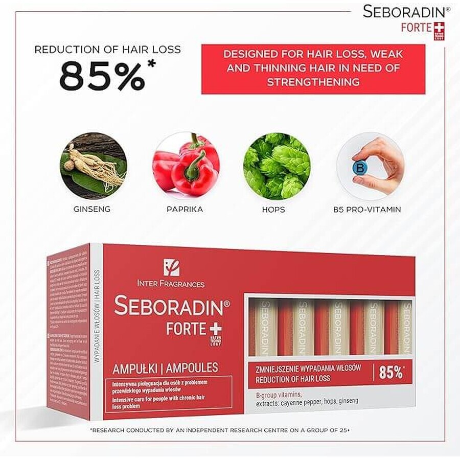 Treatment against hair loss Seboradin Forte, 14 vials x 5.5 ml, Lara