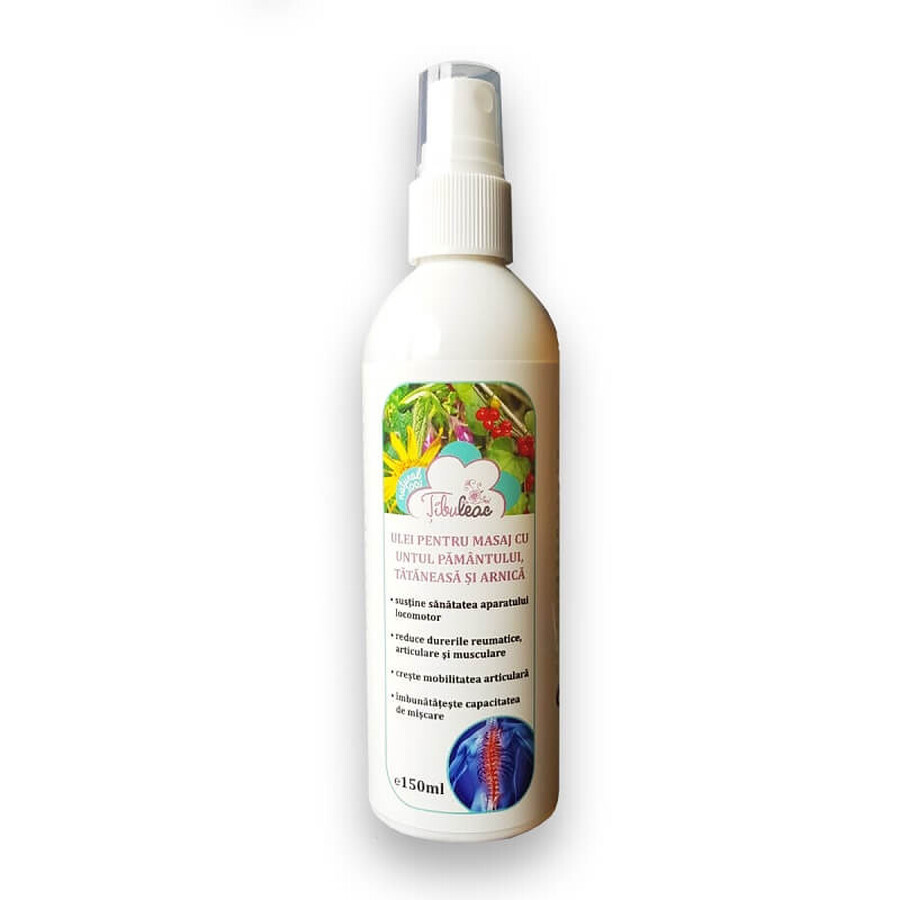 Buy Oil for Massage with Butter of the Earth, Tataneasa and Arnica, 150 ml, Tibuleac Plant Oil for Massage with Butter of the Earth, Tataneasa and Arnica, 150 ml, Tibuleac Plant