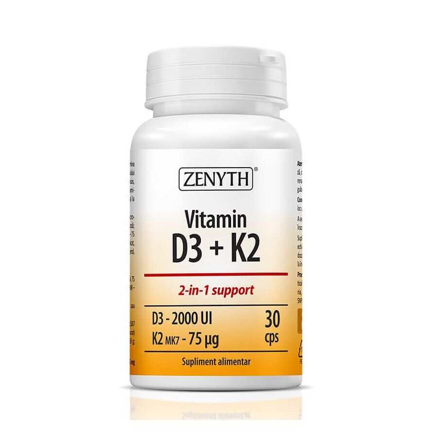 Vitamin D3 + K2, 30 capsules, Zenyth
