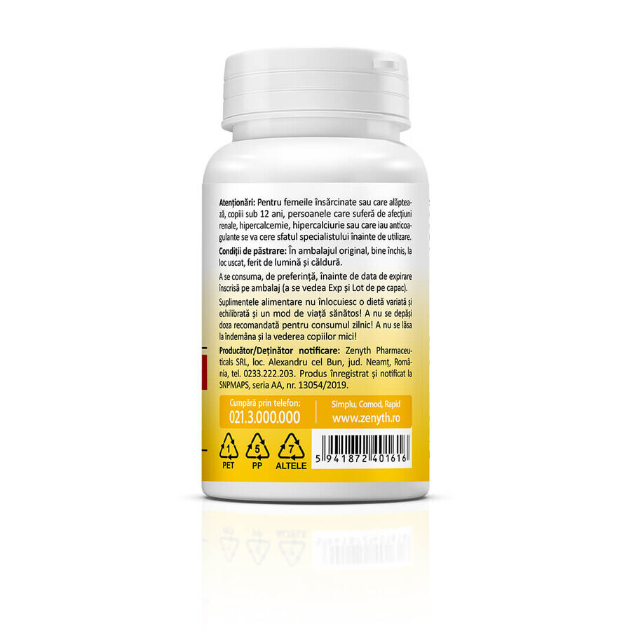 Vitamin D3+K2+Ca+Mg Complex, 30 capsules, Zenyth