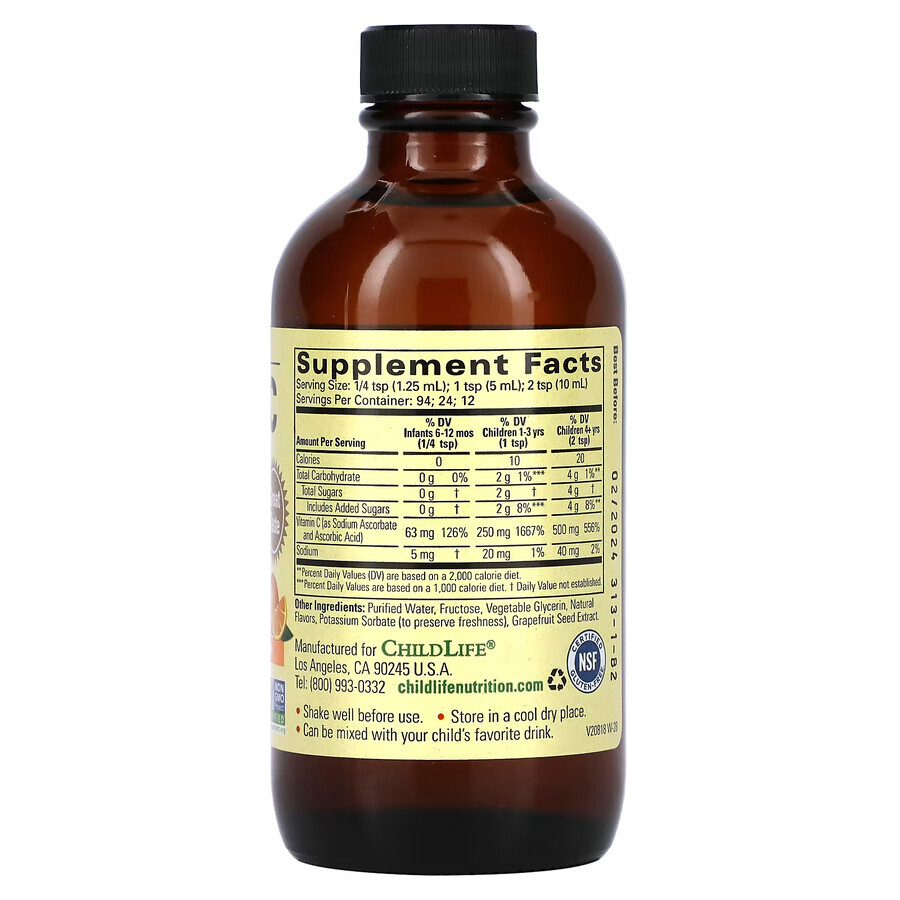 Vitamin C for children Childlife Essentials, 118.5 ml, Secom