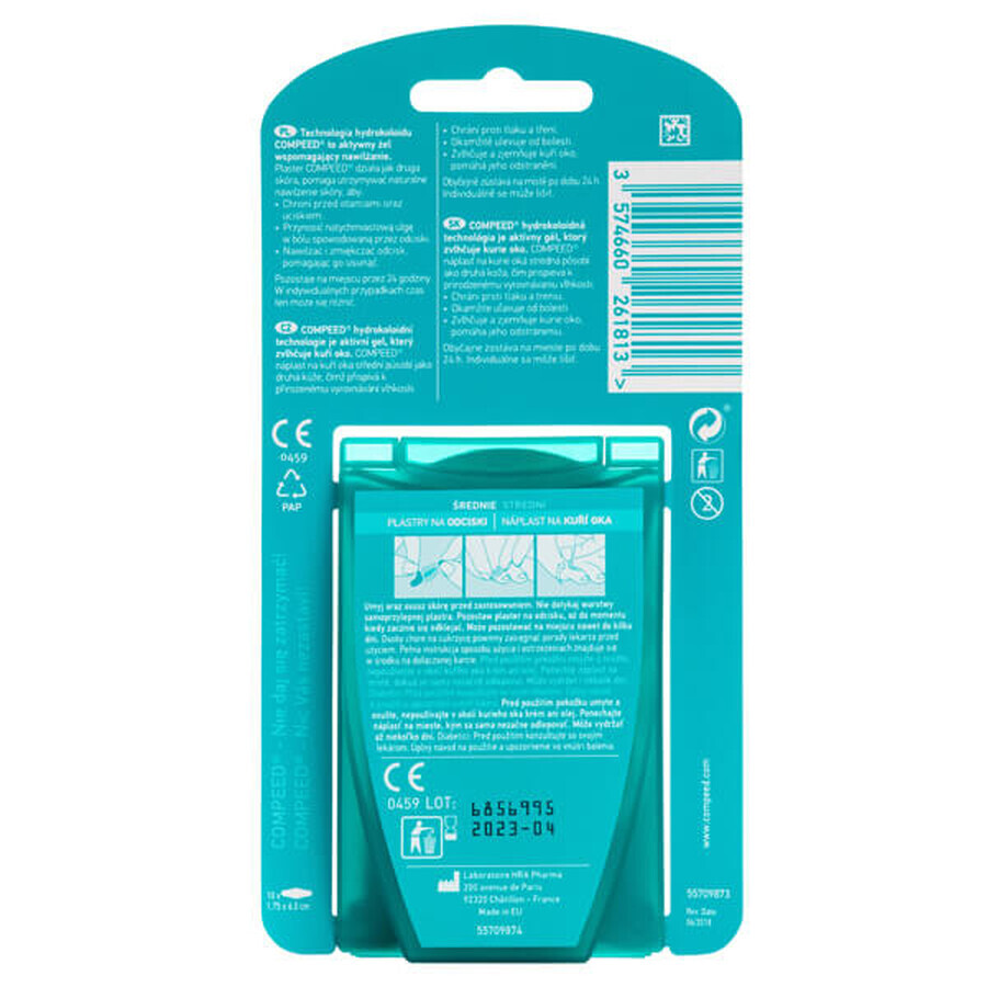 Compeed, welt patches, hydrocolloid, medium, 10 pieces