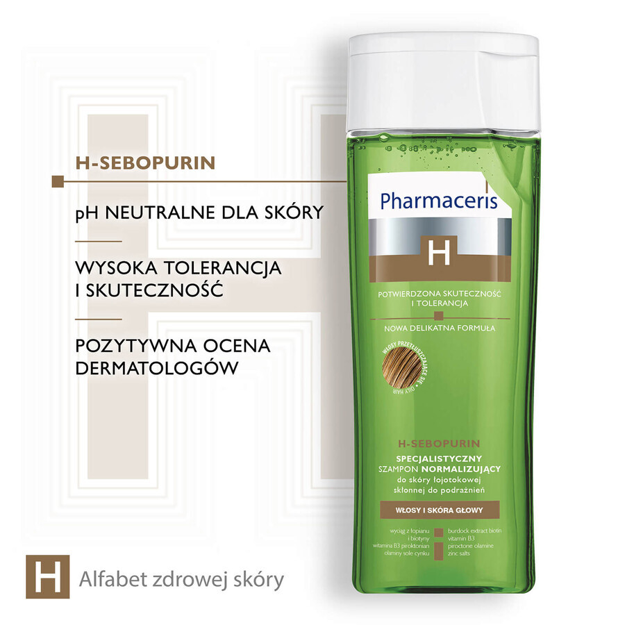 Pharmaceris H Sebopurin, specialized normalizing shampoo, seborrheic skin prone to irritation, 250 ml