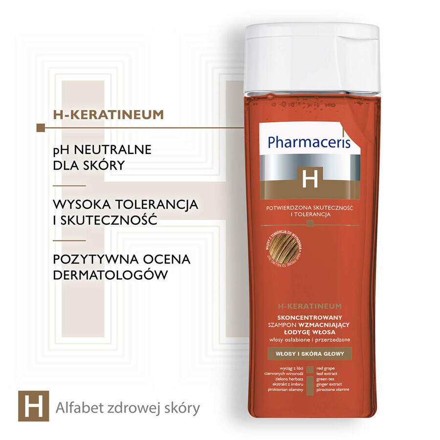 Pharmaceris H Keratineum, geconcentreerde shampoo die de haarschacht versterkt, 250 ml