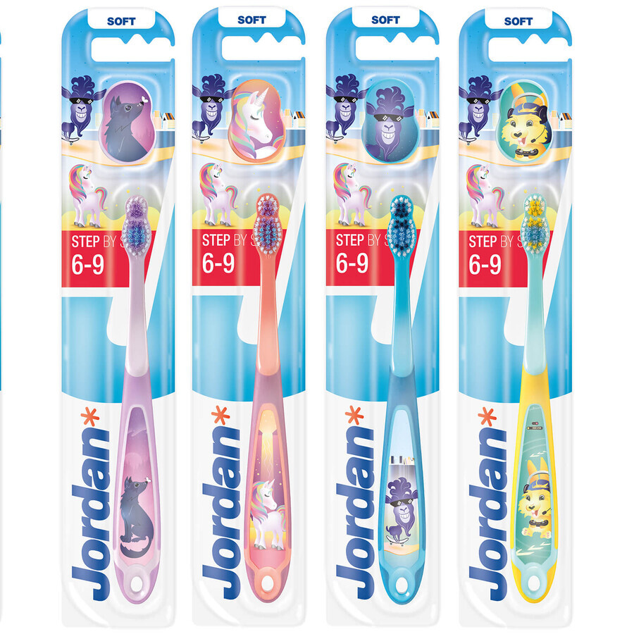Jordan, Step by Step children's toothbrush 6-9 years, soft, 1 piece