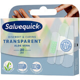 Salvequick Transparent Aloe Vera Waterproof Transparent Dressing Plaster with Aloe Vera 20 Pieces