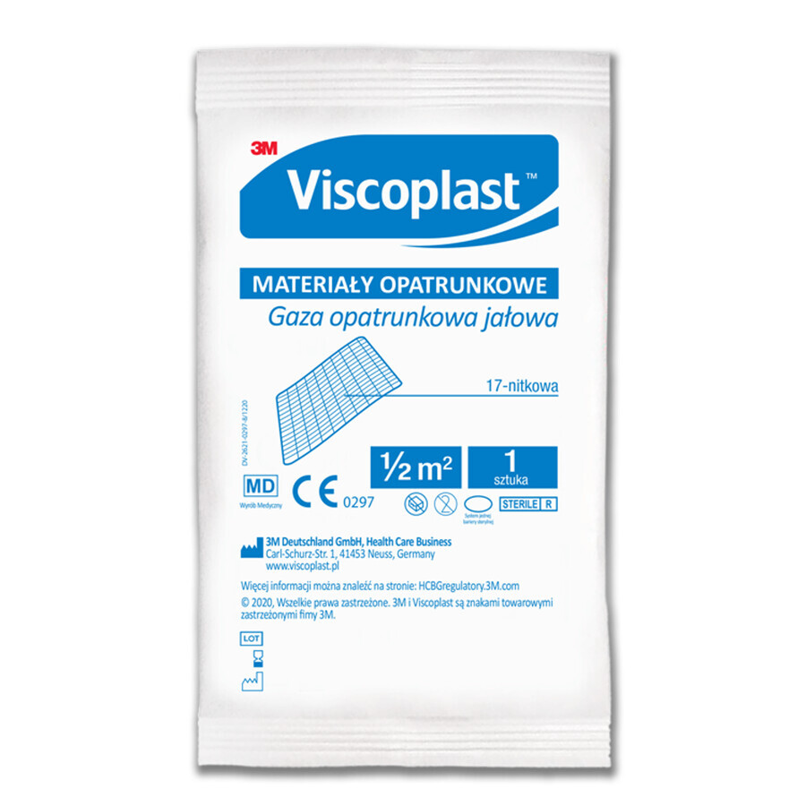 Viscoplast, gauze for dressings, sterile, thread 17, 1/2 m2, 1 piece