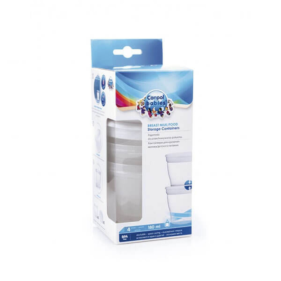 Canpol Babies, food storage containers, 4 x 180 ml