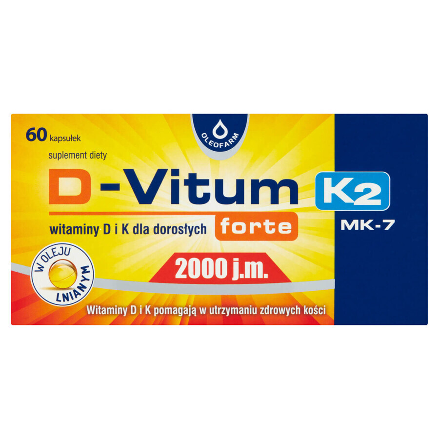D-Vitum Forte 2000 IU. K2 MK-7, 60 capsules