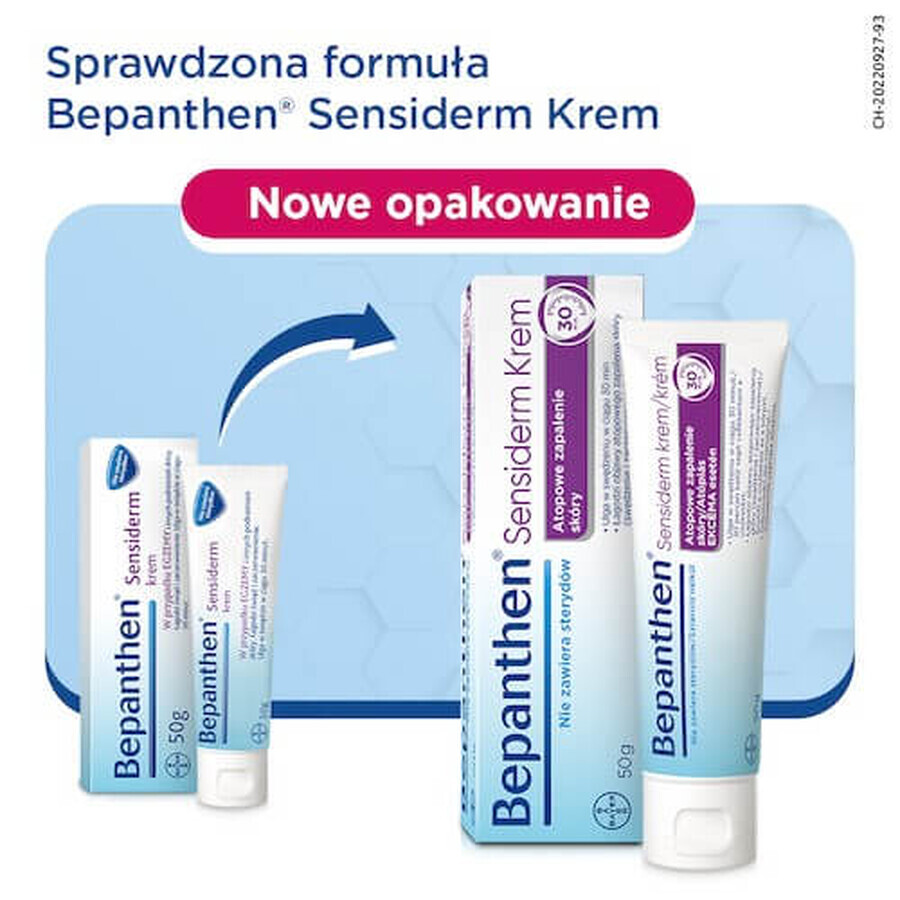 Bepanthen Sensiderm Cream, care in AD and eczema, from 1 month, 50 g