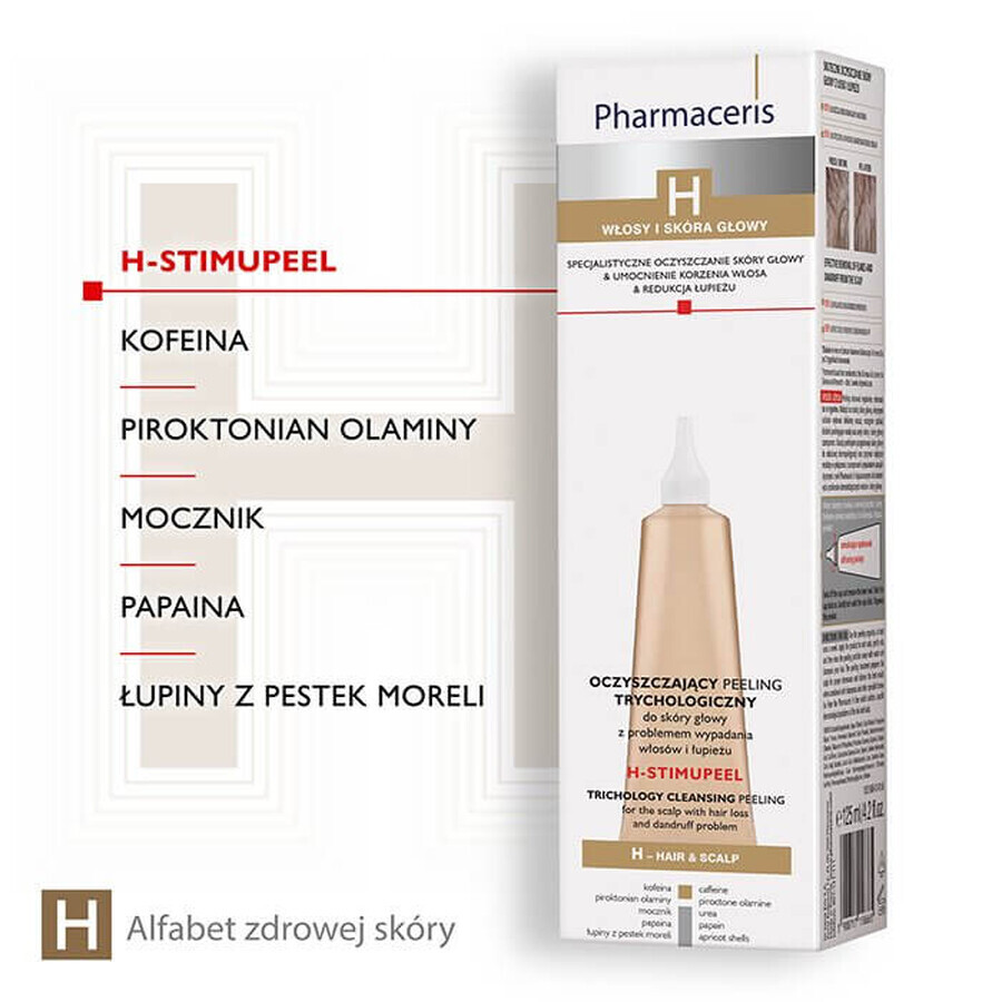 Peeling Tricologico Pharmaceris H Stimupeel - detergente per il cuoio capelluto con problemi di caduta dei capelli e forfora 125 ml