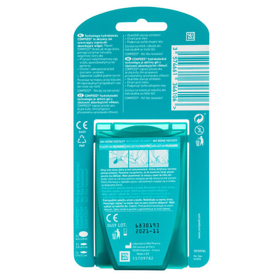 Compeed, blister patches, hydrocolloid, Mix, 5 pieces