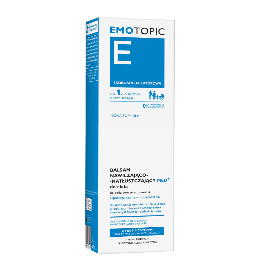 Buy Emotopic E Med+, Moisturizing and fat body lotion, for adults and children from the first day, dry and atopic skin, 400 ml Emotopic E Med+, Moisturizing and fat body lotion, for adults and children from the first day, dry and atopic skin, 400 ml