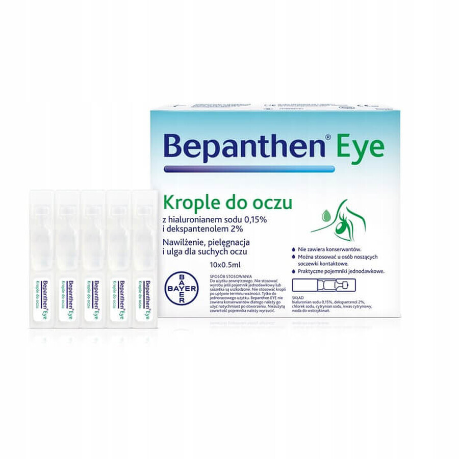 Cumpără Bepanthen Picături pentru ochi, 0,5 ml x 10 recipiente unidoză Bepanthen Picături pentru ochi, 0,5 ml x 10 recipiente unidoză