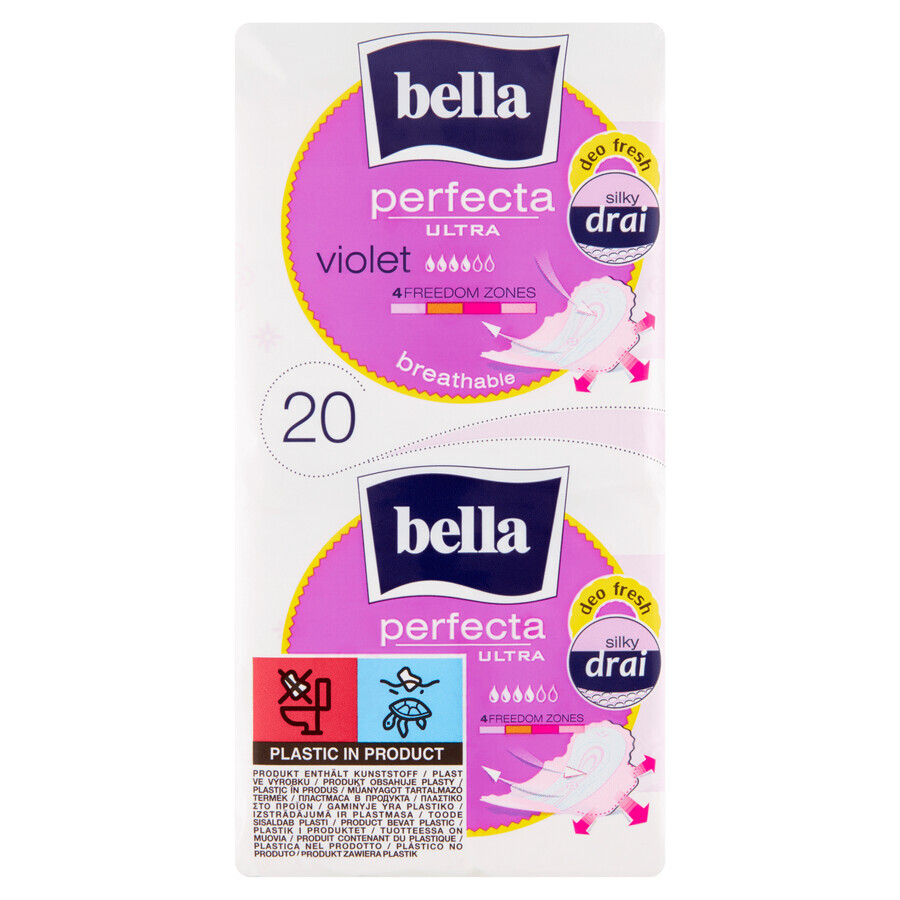 Buy Bella Perfecta Ultra, hygienic towels with wings, deo fresh, Violet, 20 pcs. Bella Perfecta Ultra, hygienic towels with wings, deo fresh, Violet, 20 pcs.