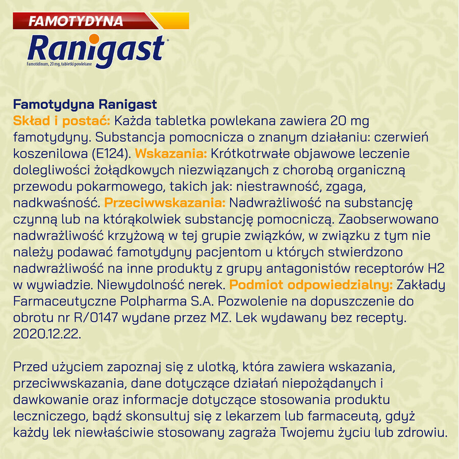 Ranigast SOS, 24 tablets