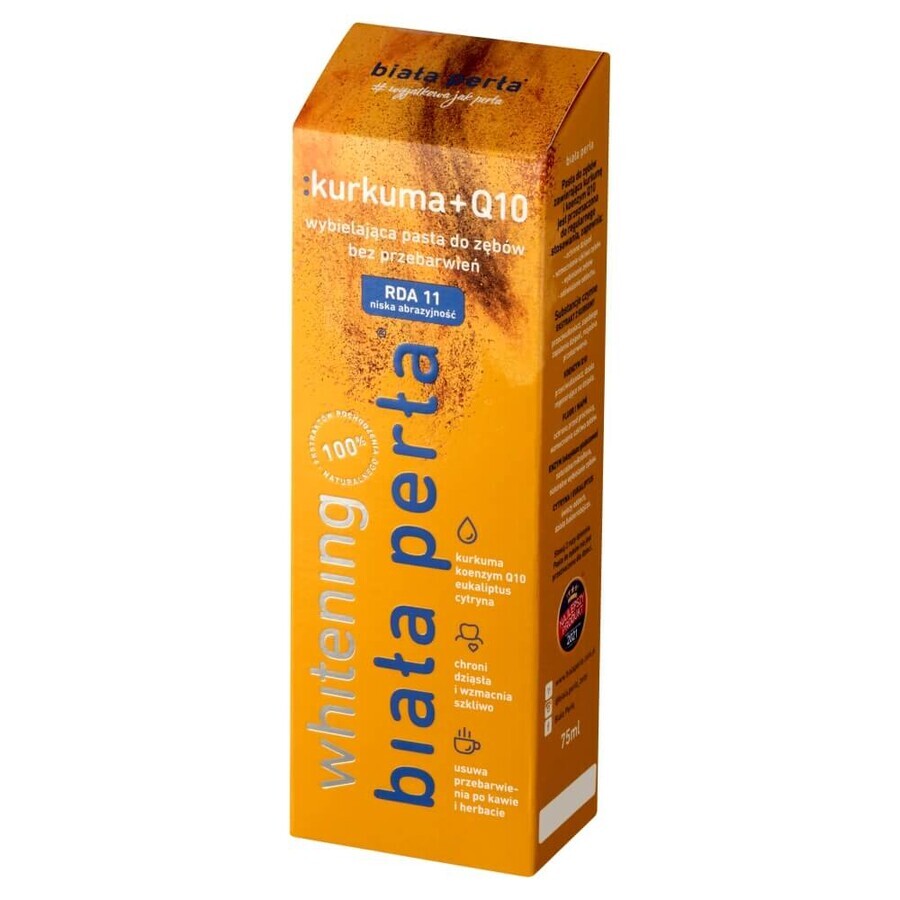 Buy White Pearl Whitening, whitening toothpaste, Turmeric + Q10, 75 ml White Pearl Whitening, whitening toothpaste, Turmeric + Q10, 75 ml