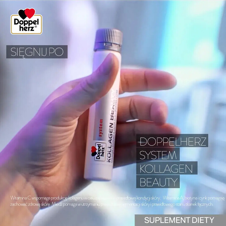 Doppelherz System Kollagen Beauty, 30 vials x 25 ml, Quiesser Pharma
