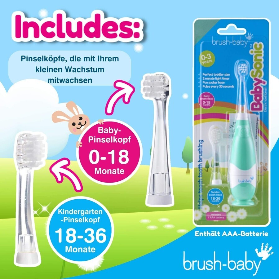 Brush-Baby BabySonic, sonic toothbrush for children, navy, 0-3 years, 1 piece